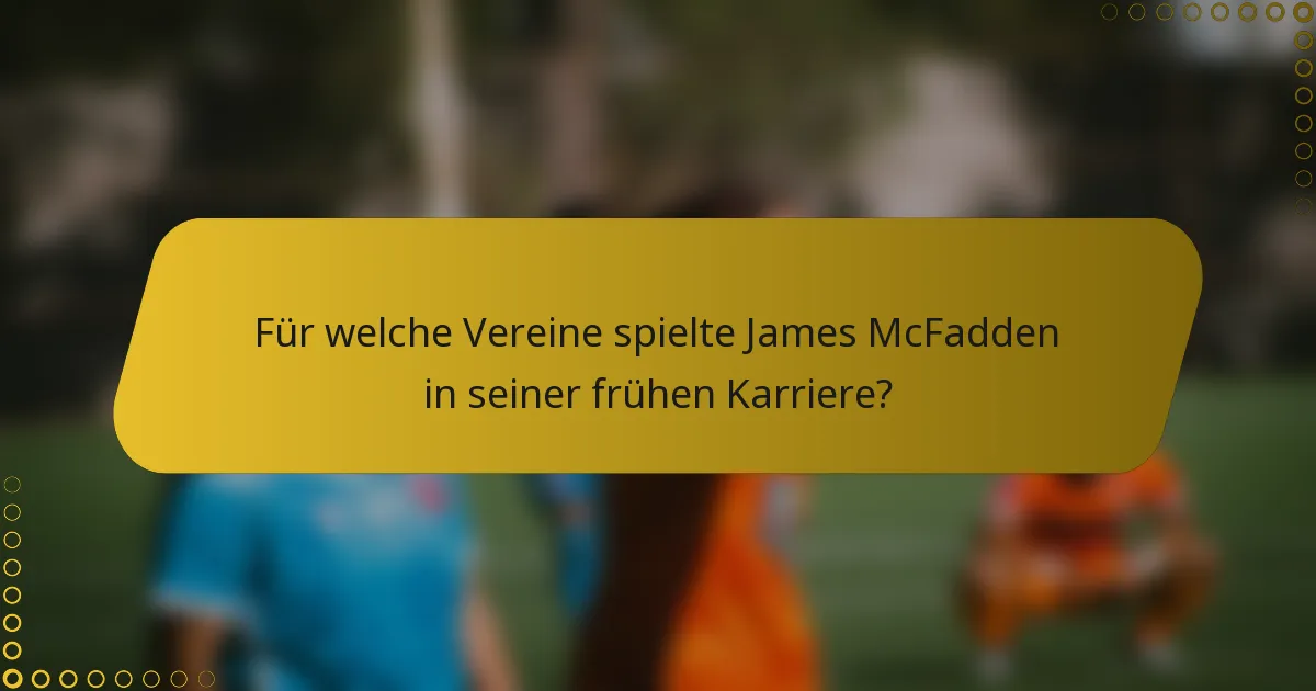 Für welche Vereine spielte James McFadden in seiner frühen Karriere?