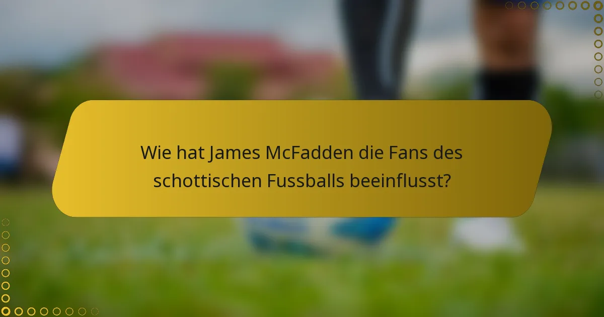 Wie hat James McFadden die Fans des schottischen Fussballs beeinflusst?
