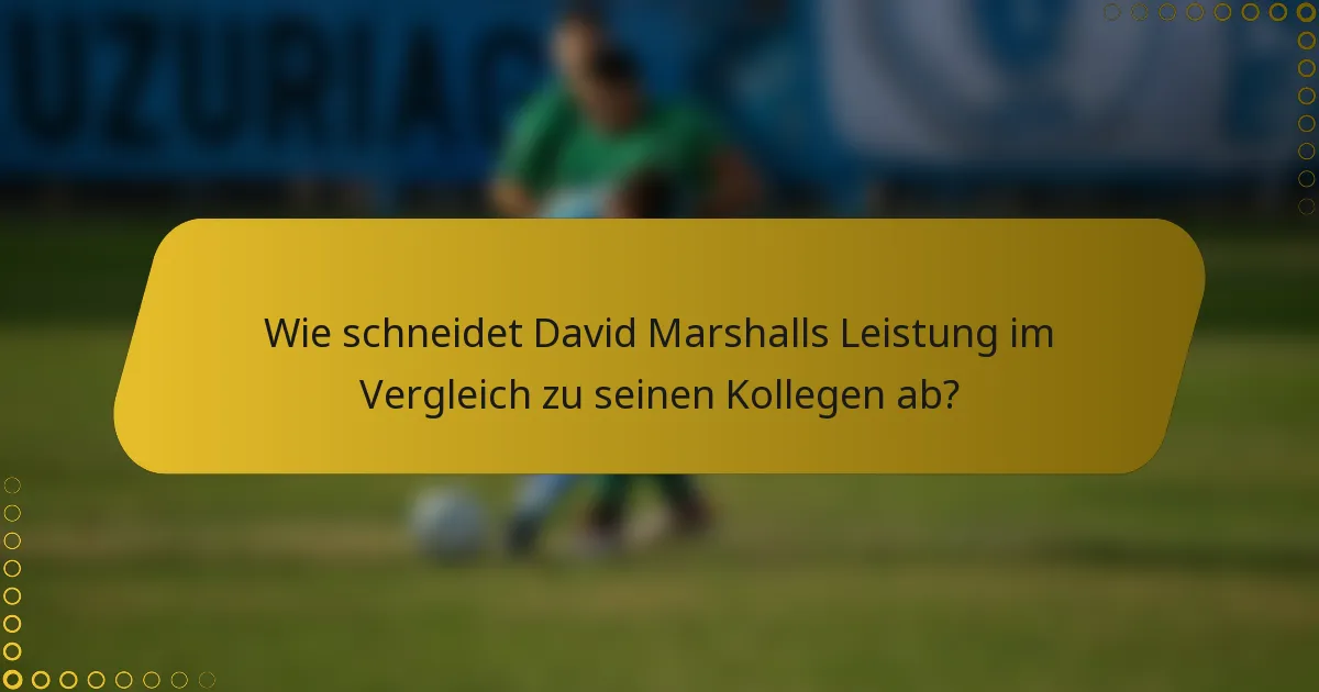 Wie schneidet David Marshalls Leistung im Vergleich zu seinen Kollegen ab?
